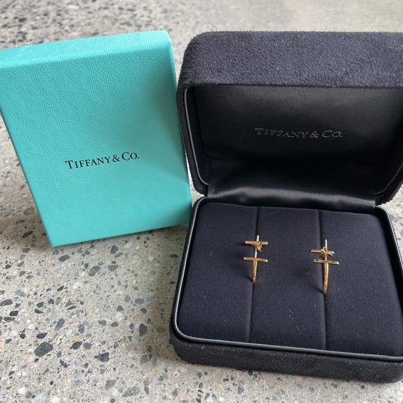 18K gold Tiffany T - Hoop Earrings - Picture 4 of 5